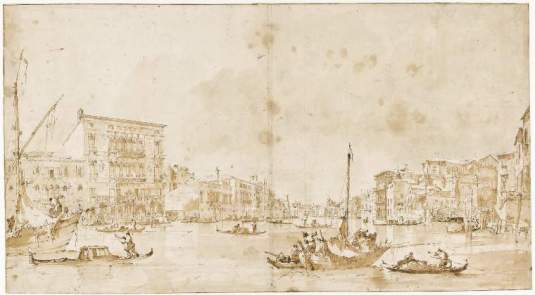 The Grand Canal, Venice, with Palazzo Bembo and the church of S. Geremia by Francesco Guardi